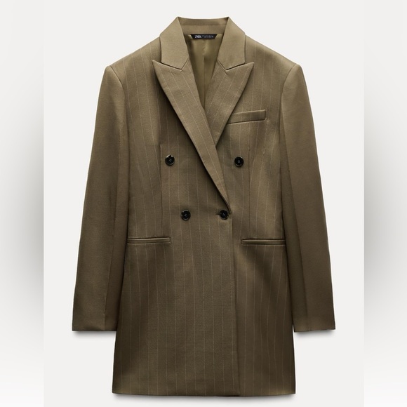ZARA WOOL BLEND PINSTRIPE JACKET ZW COLLECTION - Picture 2 of 10